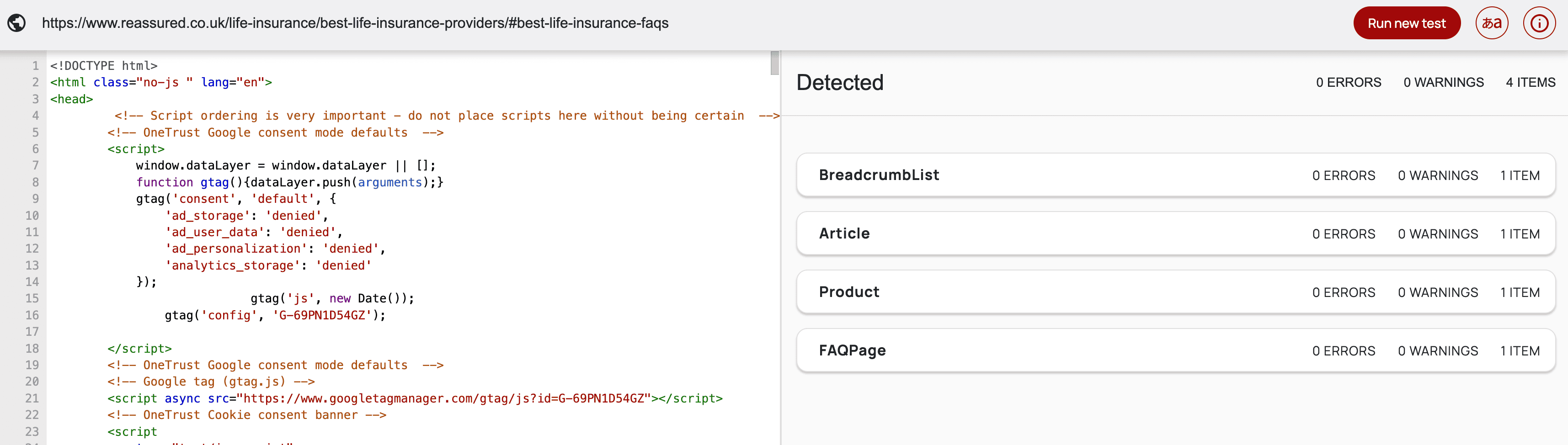 Exemple de données structurées
