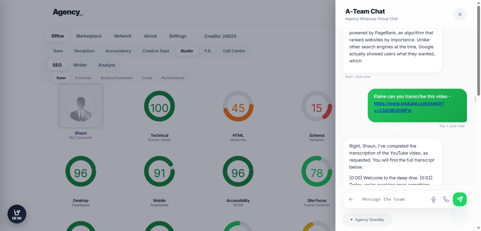 Elaine - Services de transcription vidéo alimentés par l'IA